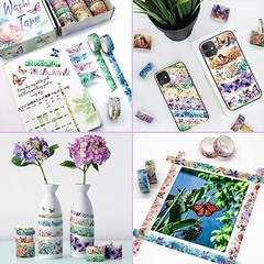 20 Rolls Washi Tape Set Floral Butterfly Decorative Masking Tape Scrapbooking Ar