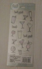 Cocktails~Happy Hour~Cheers~Stickeroni~36 Stickers~2 Sheets~NIP