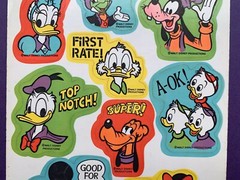Vintage Walt Disney Productions Stickers – 1 Sheet – Mickey Minnie Pluto Donald