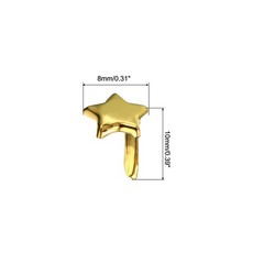 8 x 10 mm Brads for Paper Crafts, 100 Pcs Metal Star Paper Fastener, Gold