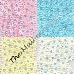 20 Pastel Mulberry Paper Flowers Handmade Miniatures Cards Baby babies Shower