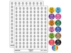 Adorable Cartoon Easter Bunny Head Rabbit Bow Tie Round Sticker Pack