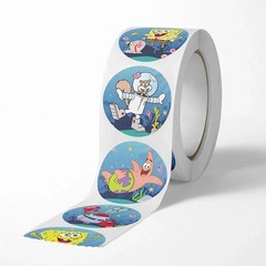 1000 (2 rolls) SpongeBob SquarePants Stickers Multi-Character ,500pcs/Rolls