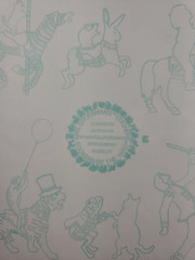 Vtg Stickers Circus Animals Carousel Zebra Horse Rabbit Frog Tiger 6 x 6 sheet