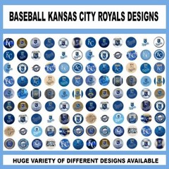 100 Precut BASEBALL KC ROYALS TEAM BOTTLE CAP CHARM TRAY IMAGES 1 inch DESIGNS