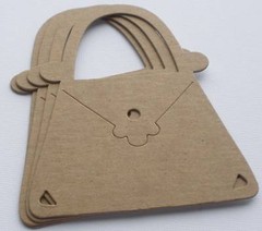 {4} *LARGE PURSE* Raw Unfinished Chipboard Die Cuts