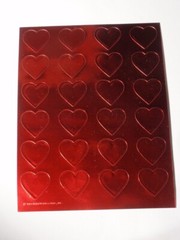 Lot 9 Sheets Vintage Hallmark Valentine Stickers: Hearts, Red Foil, Teddy Bear
