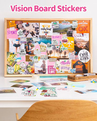 300 PCS Inspirational Stickers for Adults, Scrapbook Vision Board Supplies Motiv