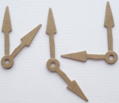 {12} *SHORT CLOCK HANDS* Small Clock Hand Chipboard Die Cuts – 6 Pairs