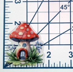 Mushroom Fairy Tale House Clear Vinyl Decal Sticker Water Resistant Laptop Gift