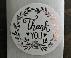 100pcs Thank You Stickers Rose Gold Party Favor Business Envelope Sticker Label