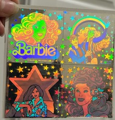 Lot Of 8 RARE VTG 80’s Barbie And Rainbow Holographic Hologram 2” Stickers
