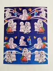 Vtg Lisa Frank Scented Stickers Princess Pearls Strawberry S952-04 Shih Tzu dog
