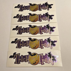Hambly Stickers Lot of 5 Strips Shiny Mylar ~Trick or Treat~ Halloween