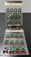 2 Recollections CHRISTMAS Red & Green Glitter Christmas Wreaths 12pc/pz New