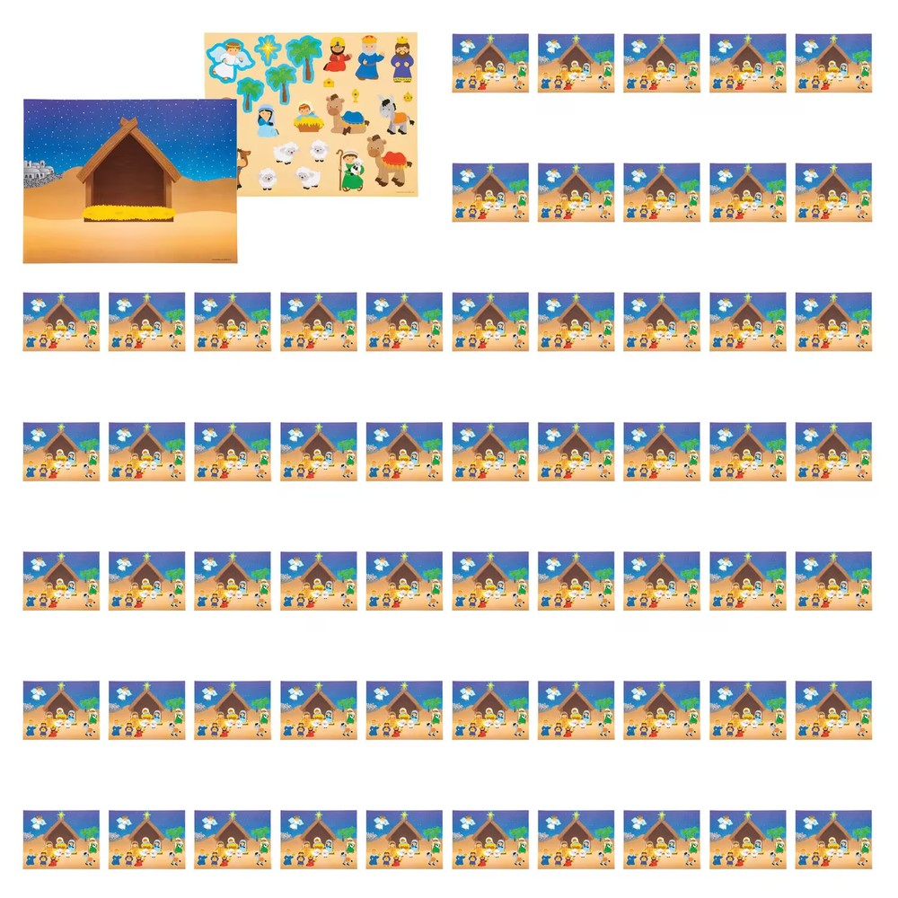 Oriental Trading Design Your Own Religious Nativity Sticker Scenes, 11″ x 8
