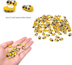 100PCS Flatback Self Adhesive Tiny Wooden Bee Embellishments for Bee Theme Brida