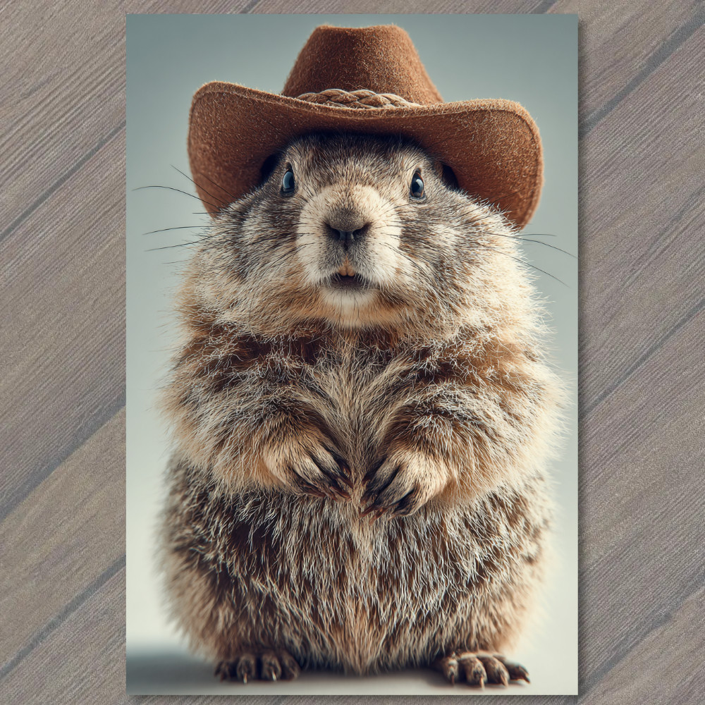 STICKER Cowboy Prairie Dog Hat Funny Cute Western Animal Rustic Country Humor