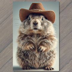 STICKER Cowboy Prairie Dog Hat Funny Cute Western Animal Rustic Country Humor