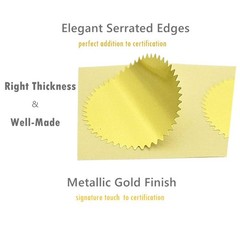 100pcs Gold Embossed Foil Blank Certificate Self-Adhesive Sealing Stickers – …