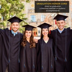 Graduation Cords 2025 Blue Gold 68 Inch Braided Tassel Honor Ropes