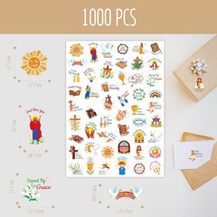 1000 PCS Bible Verse Stickers, Clear Inspirational Pray Stickers Encouraging Scr