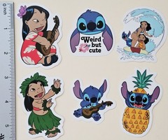 Lilo & Stitch / 6 Vinyl Decal Stickers (2-3″). Waterproof.