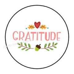 30 GRATITUDE ENVELOPE SEALS LABELS STICKERS PARTY FAVORS 1.5″ ROUND