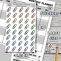 Paper Clip Stickers, Mini Icon Reminder Planner stickers, Journals, Scrapbooks