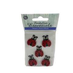 Sandylion Essentials Lady Bugs Dimensional Stickers PESM84 Glitter Ladybugs