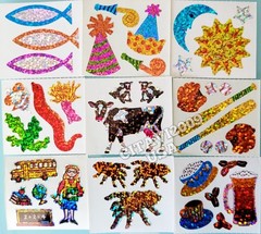 VINTAGE STICKERS LOT OF 176 MODULES HAMBLY STUDIOS PRISMATIC/GLITTER NO REPEATS