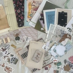 Vintage Fairy Botanical Junk Journal Kit Cottagecore Ephemera Pressed Flowers
