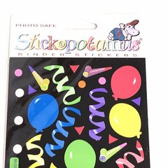 Vintage Birthday Party Binder Stickers Balloons Cards Scrapbook Stickopotumus