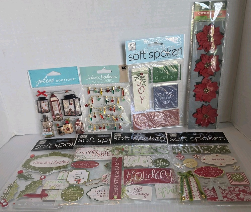 Me & My Big Ideas Soft Spoken & More CHRISTMAS Theme Stickers Lot- Lot Of 8