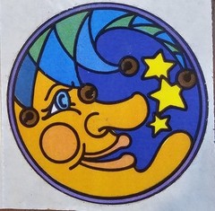 Vintage Stickers Celestial Moon Face Star Ocean Sunset Shell 80s Lot Of 6 New