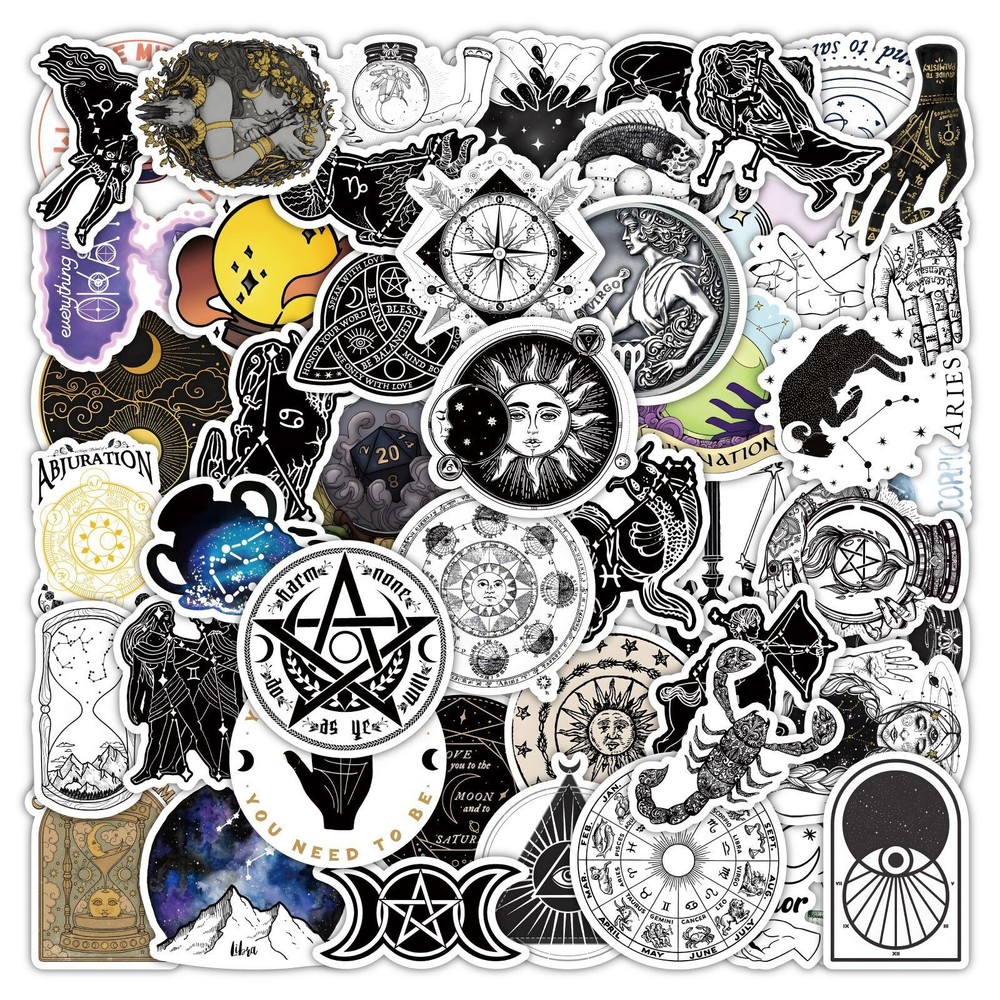 50pcs Constellations Zodiac Star Galaxy Northern Lights Starry Sky Sticker, 228