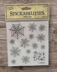 The Paper Studios Spider Webs Halloween Scrapbooking Stickers Stickabilities NEW