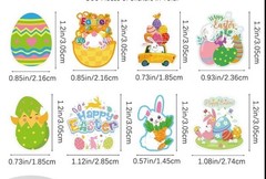 40 PCs ~1×1.2” Happy Easter Stickers Great For Card/Party Decorations 8 Designs