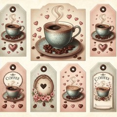 Coffee Embellishments Kit Junk Journal Scrapbook Choose A Set