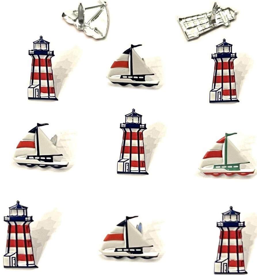 Boats & Lighthouses, Decorative Scrapbook Brads – Eyelet Outlet #105