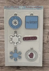 Deja Views Winter Hiver Christmas Metal Charms 6 Pc Scrapbooking NEW