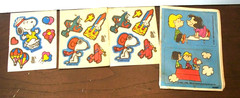 Vintage 1980’s 3 Mello Smello Snoopy Stickers & 1 Peanuts Sticker Set