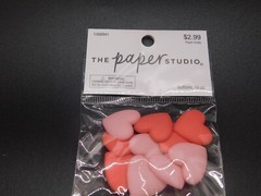 The paper Studio Light & Dark Pink Heart Shank Buttons 10pc