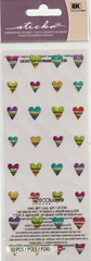 NEW! Sticko MINI CANDY STRIPE HEARTS Stickers 32 pieces! 87550 Fast FREE Ship!