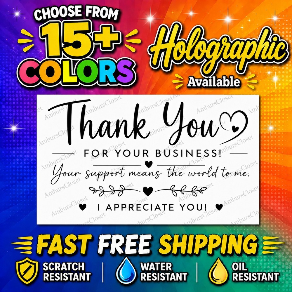 50 THANK YOU FOR ORDER STICKERS 2.25″ LABELS SEALS 5-STAR FEEDBACK 5-STAR