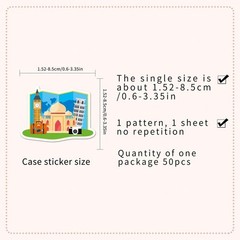 50 PCS Itanly Travel World Stickers Italian City Landmark Vacation Waterproof