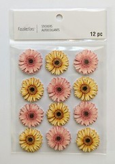 Pink & Yellow Daisy Flowers Daisies Scrapbooking Stickers by Recollections