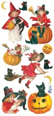 VIOLETTE STICKER – HALLOWEEN CATS – 8″ x 3 3/4″ (20cm x 9.5cm)