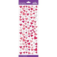 Crafts Stickers Sticko Puffy Red White Pink Hearts Dots Patterns Various Sizes