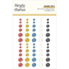 Crafts Enamel Dots SS Sticky Back Say Cheese Classic Mouse Red Blue White Black